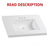 Cultured Marble Vanity Top, White Sink