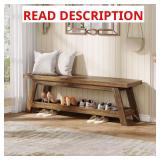 TRIBESIGNS Brennan Bench 55 in Brown Wood