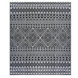 Lightweight White Black 8 ft. x 10 ft. Moroccan W