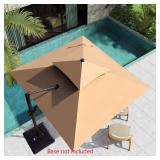 Aluminum Tilt Cantilever Patio Umbrella Tan