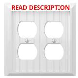 Cottage 2-Gang White Duplex Outlet Plate