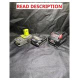 Salvage Battery Lot: Ryobi, Ridgid, Milwaukee