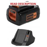 BLACK+DECKER 40V MAX Battery + Fast Charger