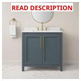 Korra 36" Freestanding Vanity, Blue Top