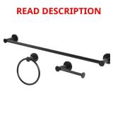 Lucien 3-Piece Bath Hardware Set - Matte Black