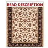 Barclay Sarouk Ivory Rug, 8x10, Floral