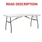 HDX 6 ft White Resin Top Table Seats 6