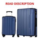 Blue 2-Piece ABS Spinner Luggage Set