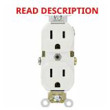 15 Amp Commercial Duplex Outlet, White