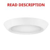 6 in. White LED Flush Mount Light, 600-1200 lm