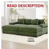 KEIKI 83" Corduroy Modular Sofa, Green