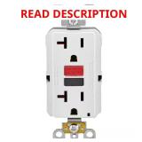 Leviton 20A Self-Test GFCI Slim Outlet, White