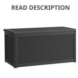 260 Gal Waterproof Resin Deck Box with Lock