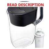 10-Cup Water Filter Pitcher (Black)