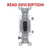 20A SP Toggle Quiet Switch, Black CSB1-2ES