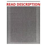 Dark Gray 4 x 6 Border Indoor/Outdoor Area Rug