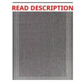 Dark Gray 5 x 7 Border Indoor/Outdoor Area Rug