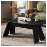 47.24 in. Black Oval Wood Table with 4 Legs