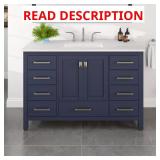 Aberdeen 48 in. Blue Vanity with Quartz Top