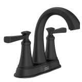 Rumson 4-in Centerset Faucet, Matte Black