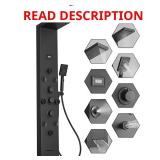 Dual 5-in-One 8-Jet Shower Panel Matte Black
