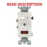 Leviton 15A SP Combo Switch w/ Pilot White 1pk