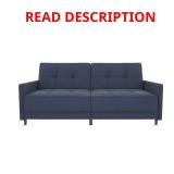 Andora Coil Twin/Double Size Navy Linen Futon