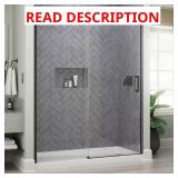 Delta Frameless Shower Door 60x76 Matte Black