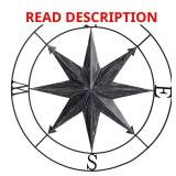 40 in. Nautical Black Metal Compass Wall Art