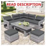 Outdoor Wicker Set with Table, Recliners