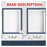 Mayfield 28x36 Vanity Mirror, Grayish Blue