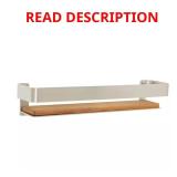 18x4 Rect Shower Shelf with Rail (Satin/Teak)