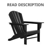 Mason Black Adirondack Chair, Poly Outdoor