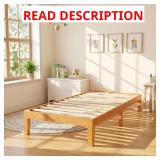 Twin Size Pine Wood Bed Frame with Slats