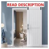 32x84 H-Style White Sliding Barn Door Kit