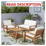Grenada Teak 4-Piece Outdoor Patio Set