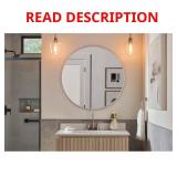 30 in. Round Vanity Mirror, Brushed Ni