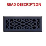 (2) Elegant Scroll 4x12 Steel Floor Register Blac
