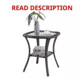 Carolina Gray Square Wicker Outdoor Side Table