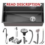 30 in. Drop-in Sink, 16-Gauge Black Stainless