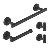 Matte Black 4-Pc Bath Hardware Set