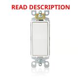 Leviton 15A 3-Way Rocker Quiet Switch White