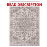 Athena Gray 8x10 Rubber Back Rug Oriental