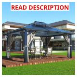 Polycarbonate Gazebo with Gray Curtains