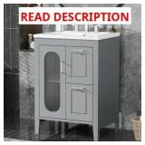 Euroco 24" Bathroom Vanity with Sink, Grey