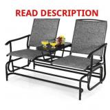 Black Steel Frame Glider Rocking Chair with Gray