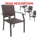 NUU GARDEN 4-Piece Patio Chairs, Iron, Black