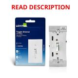 Leviton White 600 W Toggle Dimmer Switch 1 pk