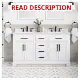 Doveton 60" Double Sink Vanity, White