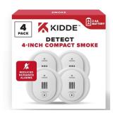 4 in. Battery Smoke Detector (4-Pack)